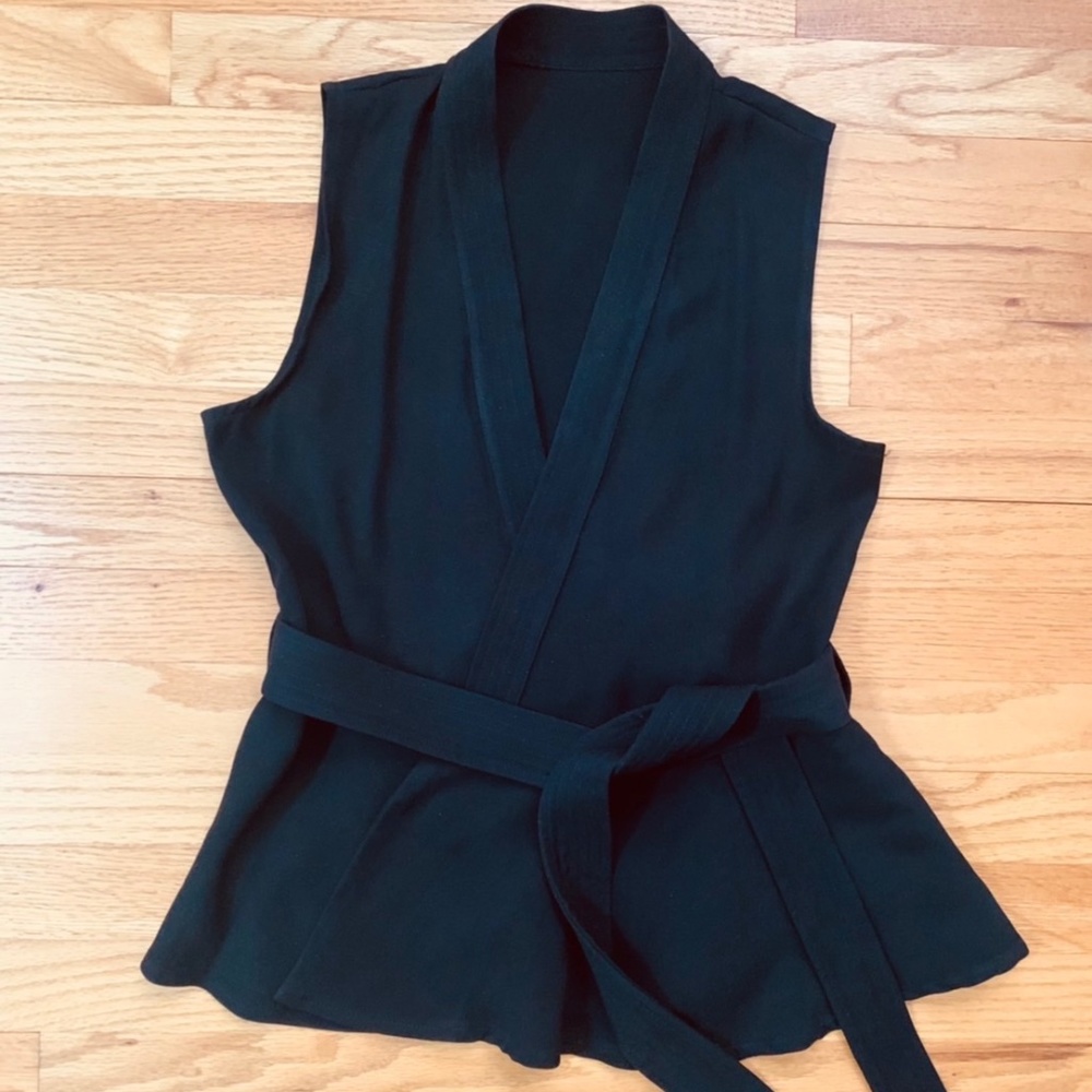 Ruffle hem wrap top